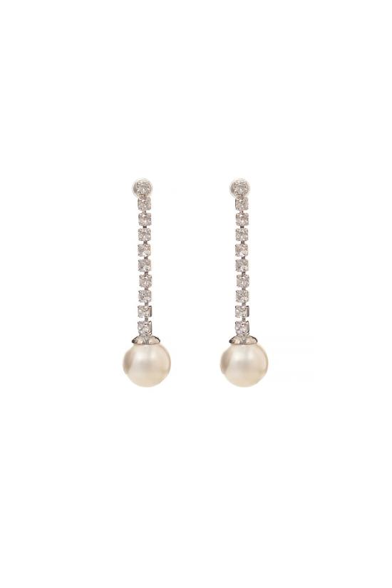 26FW 셀프 포트레이트 주얼리 AW26633ESLCRYSTAL PEARL DROPLETSILVER