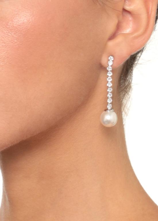 26FW 셀프 포트레이트 주얼리 AW26633ESLCRYSTAL PEARL DROPLETSILVER - SELF PORTRAIT