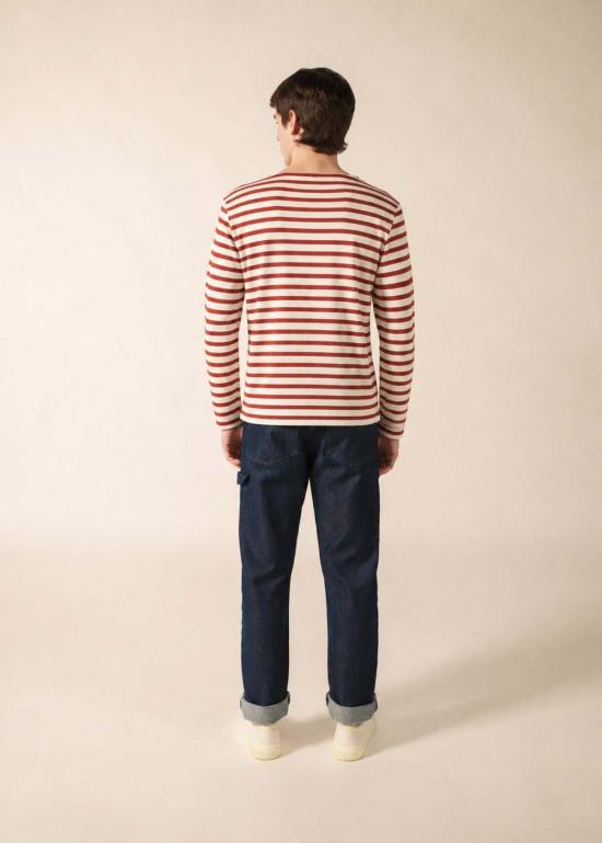  세인트제임스 긴팔 티셔츠 Saint James Meridien Moderne Breton 셔츠 에크루/테라코타 - SAINT JAMES