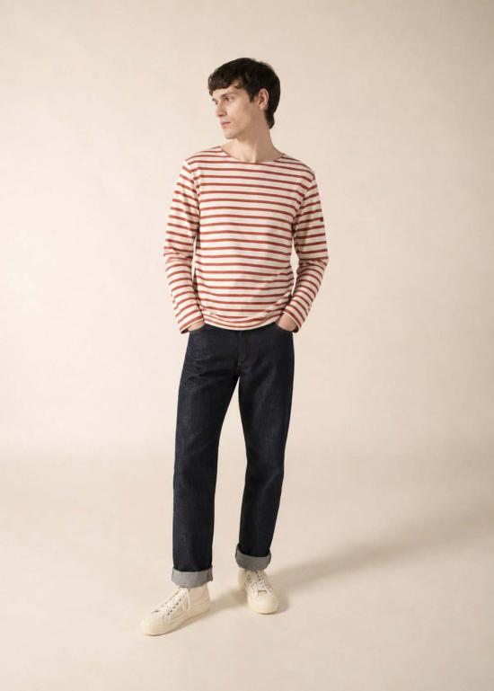  세인트제임스 긴팔 티셔츠 Saint James Meridien Moderne Breton 셔츠 에크루/테라코타