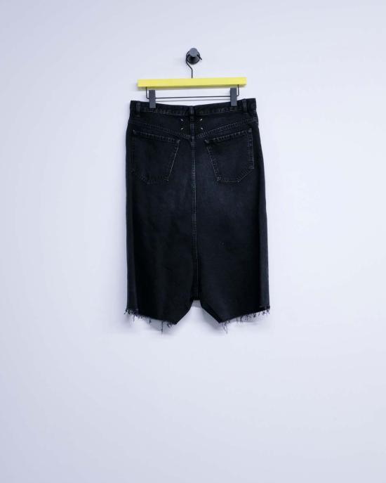  마르지엘라 숏팬츠 메종  페이디드 블랙 데님 드롭 라이즈 버뮤다 팬츠 - MAISON MARGIELA
