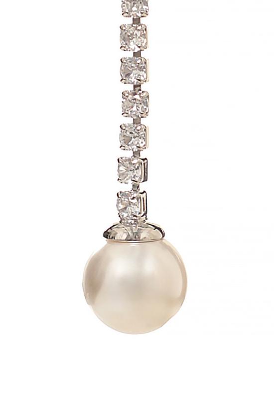 26FW 셀프 포트레이트 주얼리 AW26633ESLCRYSTAL PEARL DROPLETSILVER - SELF PORTRAIT