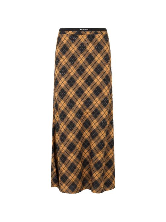 26FW 핑코 미디 스커트 107343 A3FACZ3 CAMEL BLACK