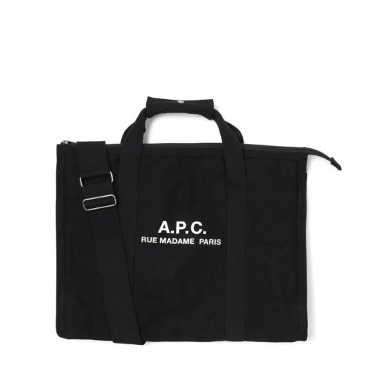  아페쎄 벨트백 A.P.C. 코튼 로고 프린트 힙색 블랙