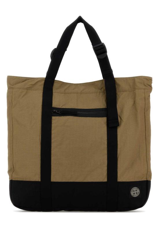 26SS 스톤 아일랜드 더블 코티드 코튼 립스탑 토트백 집 포켓 L1S159200034S0331 V005G BEIGE