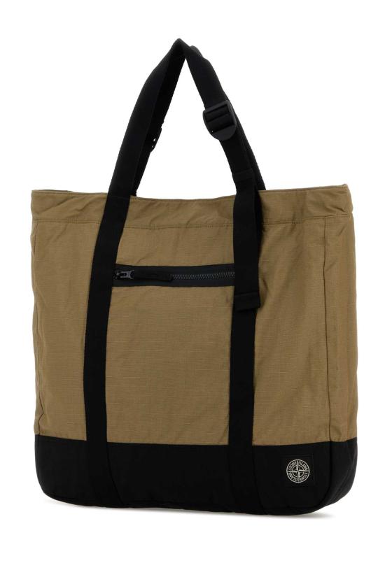 26SS 스톤 아일랜드 더블 코티드 코튼 립스탑 토트백 집 포켓 L1S159200034S0331 V005G BEIGE - STONE ISLAND