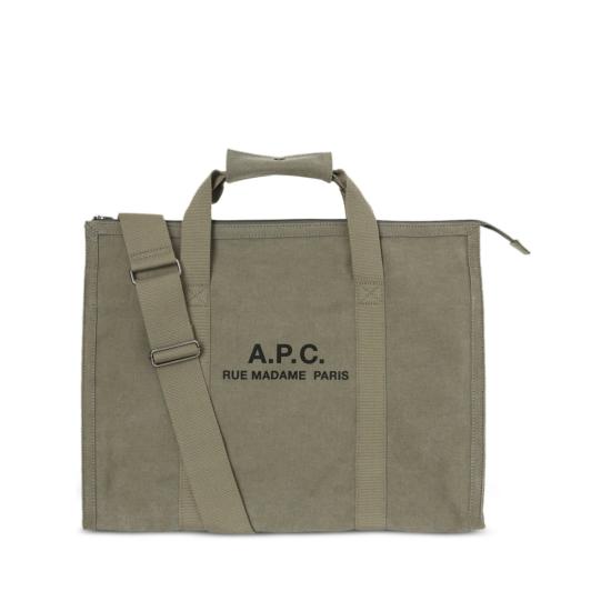  아페쎄 토트백 A.P.C. 카키색 면 캔버스 힙색  (녹색)