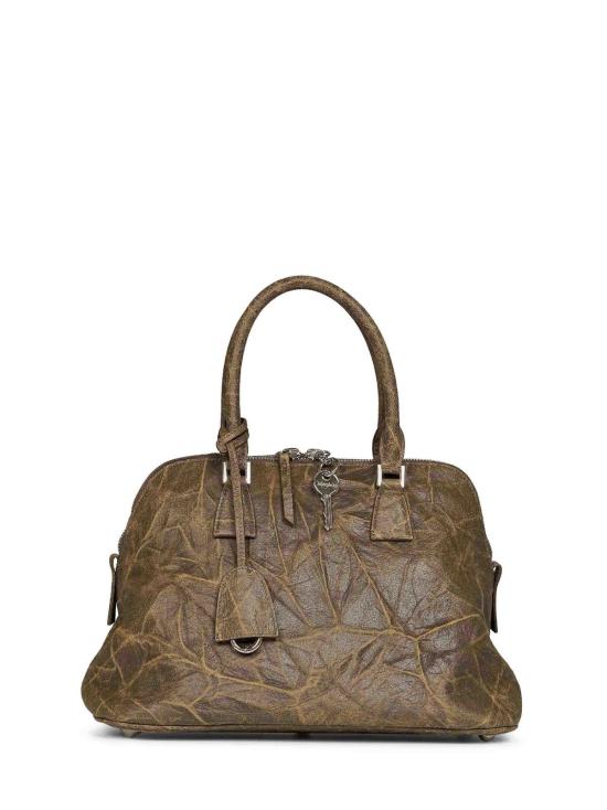  마르지엘라 가방 메종  5 AC 소프트 염소가죽 핸드백 브라운 - MAISON MARGIELA