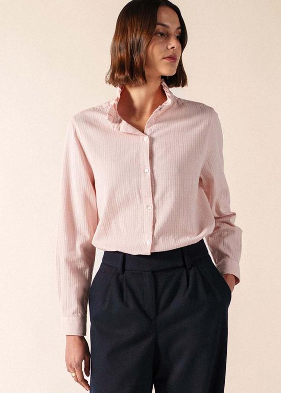  세인트제임스 블라우스 세인트 제임스 우사 루신다 셔츠 연분홍색 - SAINT JAMES