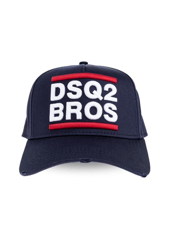  디스퀘어드2 모자 Dsquared2 Dsq2 Bros 로고 베이스볼 캡 블루 - DSQUARED2