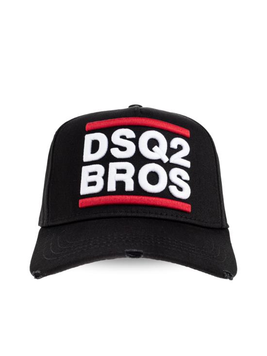  디스퀘어드2 모자 Dsquared2 Dsq2 Bros 로고 야구  블랙 - DSQUARED2