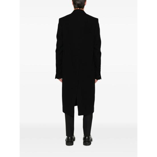  릭 오웬스 코트 싱글 브레스트 버진 울  블랙 - RICK OWENS
