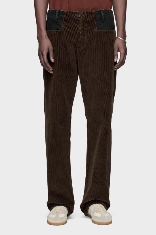  마르지엘라 스트레이트 팬츠 메종  웨이스트리스 팬츠 브라운 - MAISON MARGIELA