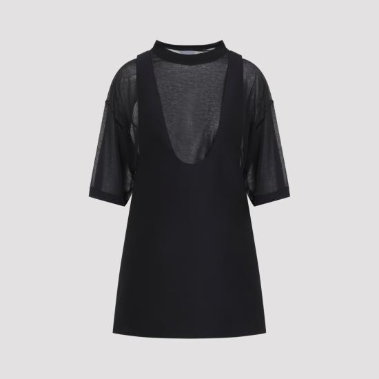 26FW 발렌시아가 하이브리드 미니 드레스 A0028K TUT22 1000 BLACK
