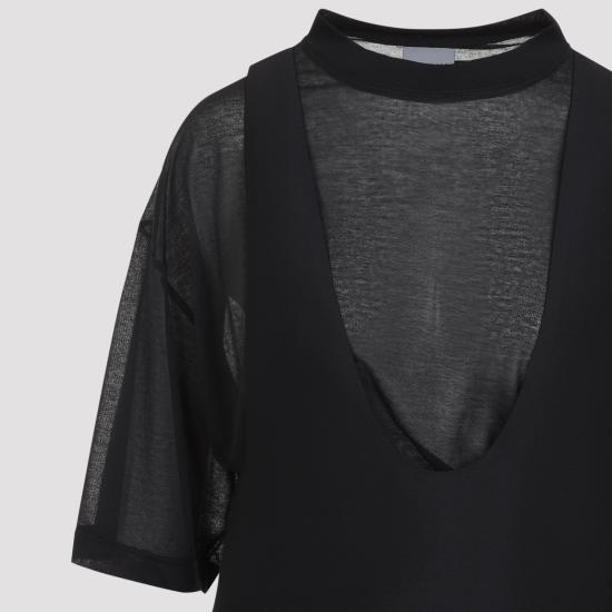 26FW 발렌시아가 하이브리드 미니 드레스 A0028K TUT22 1000 BLACK - BALENCIAGA