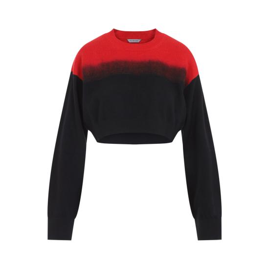26FW 발렌시아가 스웨터 A00931 T1804 1076 BLACK RED - BALENCIAGA