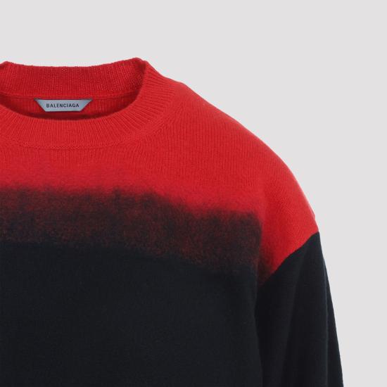 26FW 발렌시아가 스웨터 A00931 T1804 1076 BLACK RED - BALENCIAGA