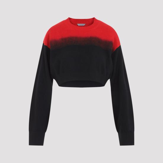26FW 발렌시아가 스웨터 A00931 T1804 1076 BLACK RED