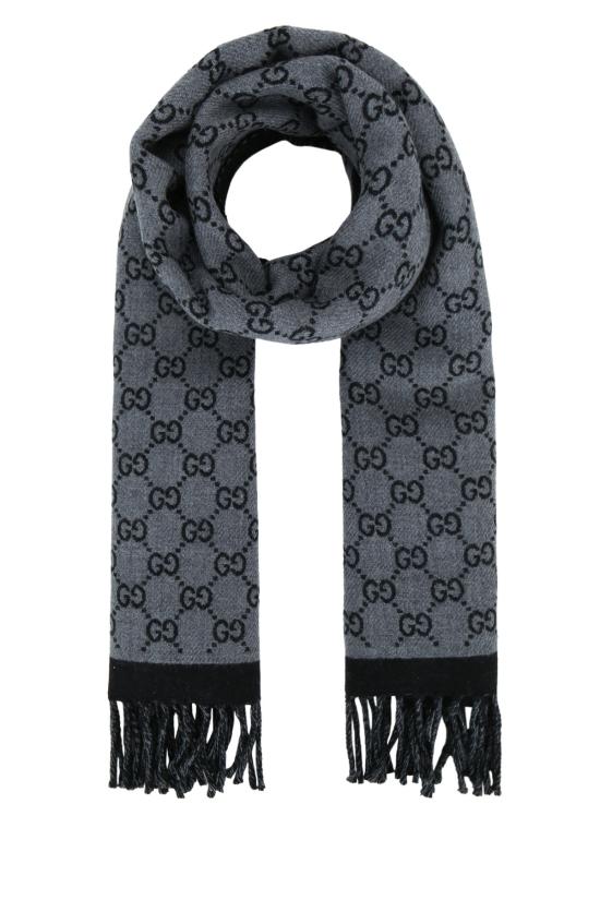 26FW 구찌 울 자카드 스카프 8355344G200 1360 FLANNERBLACK