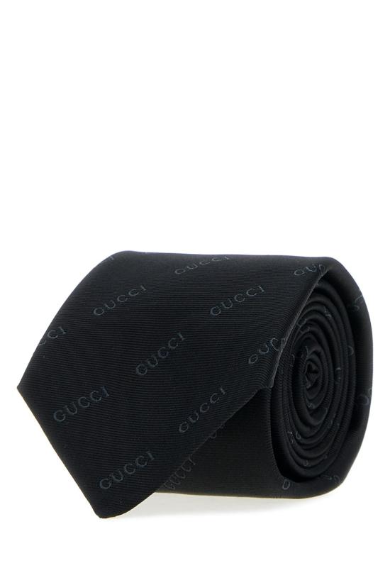 26FW 구찌 실크 자카드 타이 A006WT4E009 1000 BLACK