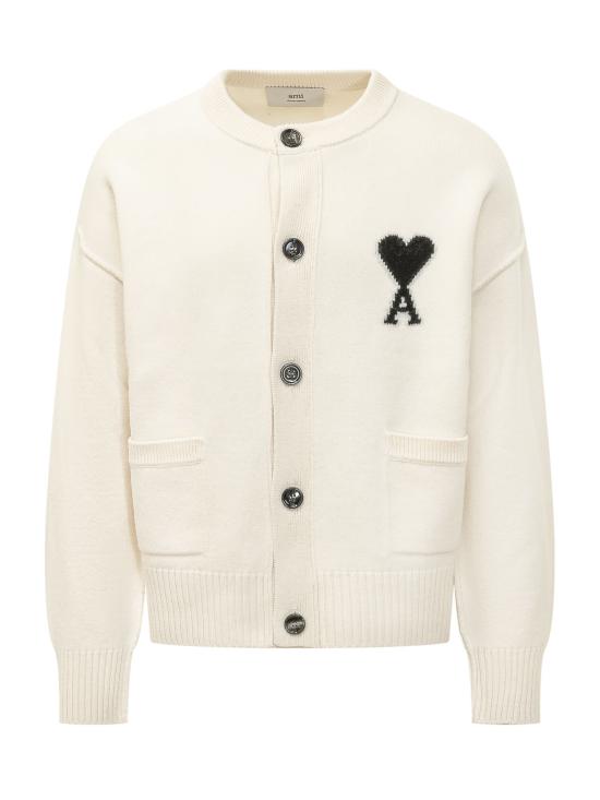 26FW 아미 ADC 크루넥 가디건 UKC368018 151 OFF WHITE BLACK