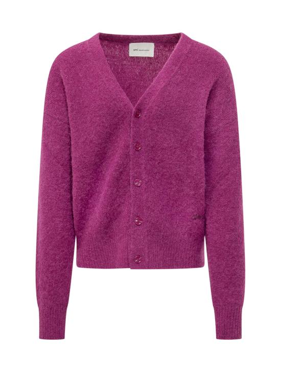 26FW 아미 가디건 HKC397KN0021 648 FUCHSIA
