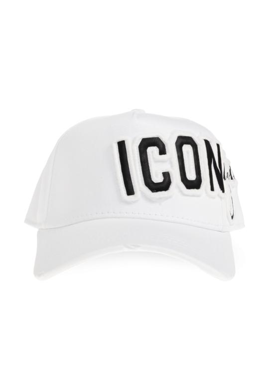  디스퀘어드2 모자 Dsquared2 Iconique 로고 야구  화이트 - DSQUARED2