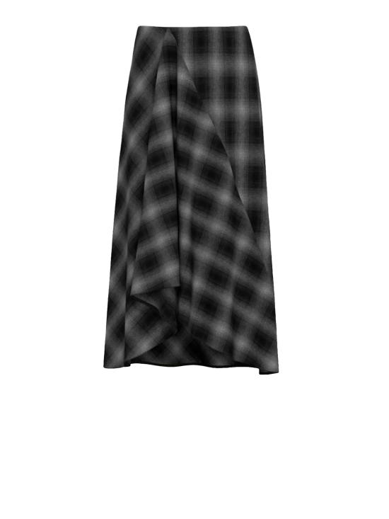 26FW 엠므 마렐라 미디 스커트 2625106022200 URNA015 ANTRACITE CHECK