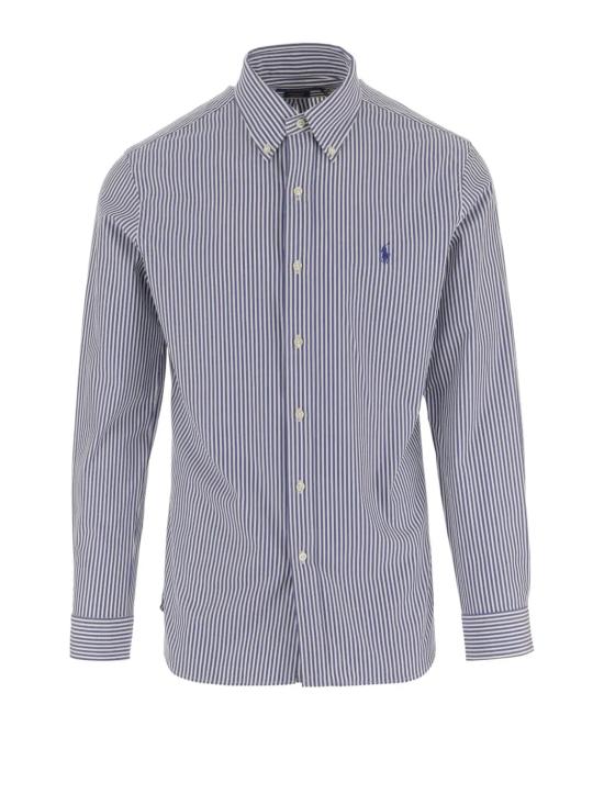 26FW 폴로 랄프로렌 커스텀핏 코튼 포플린 스트라이프 셔츠 710 929346 011 NAVY WHITE