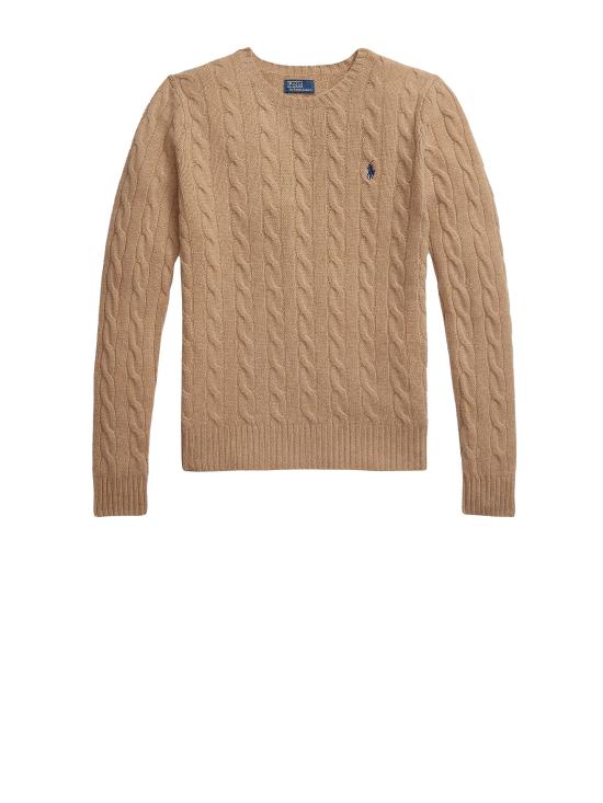 26FW 폴로 랄프로렌 폴로 자수 케이블 니트 스웨터 211 971865 002 COLLECTION CAMEL MELANGE