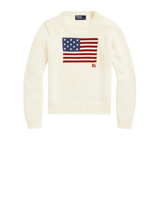 26FW 폴로 랄프로렌 아이코닉 플래그 스웨터 211 896939 002 CREAM