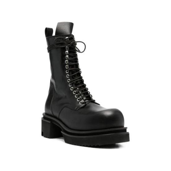  릭 오웬스 부츠 가죽 레이스업 플랫폼  블랙 - RICK OWENS