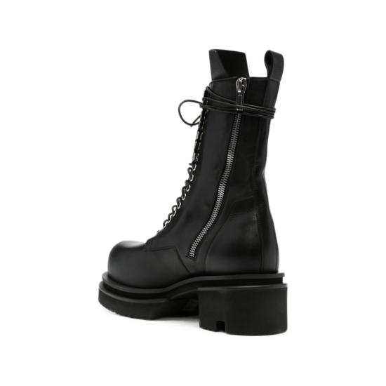  릭 오웬스 부츠 가죽 레이스업 플랫폼  블랙 - RICK OWENS