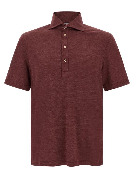 26FW 브루넬로 쿠치넬리 폴로 티셔츠 MM8543915C010 Bordeaux