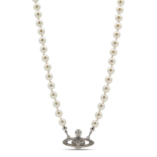 26FW 비비안웨스트우드 목걸이/팬던트 63010100 02P104P104 PLATINUM CREAM PEARL CRYSTAL - VIVIENNE WESTWOOD