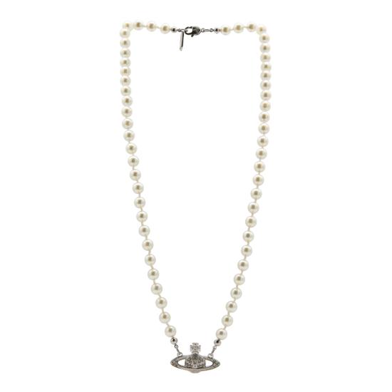 26FW 비비안웨스트우드 목걸이/팬던트 63010100 02P104P104 PLATINUM CREAM PEARL CRYSTAL