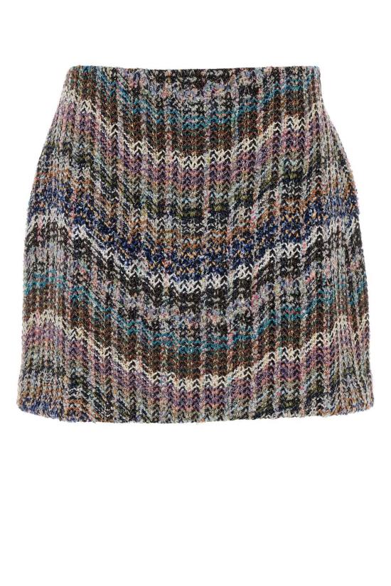  미소니 숏 스커트 Missoni 자수 부클레 미니 스커트 멀티블루