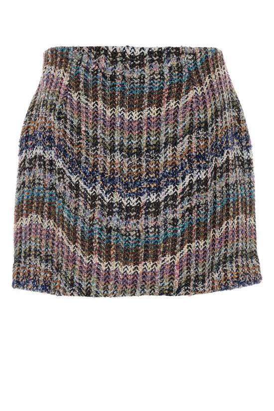  미소니 숏 스커트 Missoni 자수 부클레 미니 스커트 멀티블루 - MISSONI