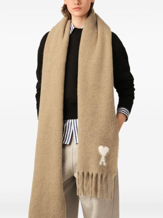 26FW 아미 알파카 아미 드 꾀흐 스카프 USF673AW0004 A184 BEIGE - AMI