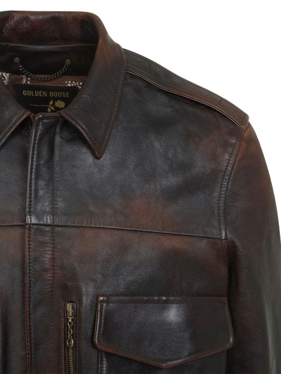 26FW 골든구스 가죽 자켓 GMP02502 P00228855381 MARRONE - GOLDEN GOOSE
