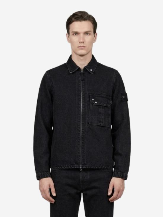 26FW 스톤 아일랜드 지퍼 디테일 컴포트 핏 오버셔츠 지퍼 디테일 컴포트 핏 오버셔츠 L2S141200002 BLACK