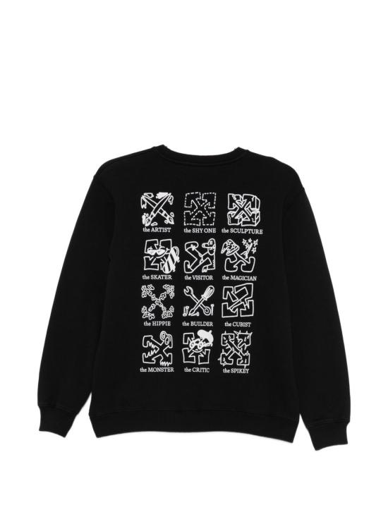 26FW [키즈] 오프화이트 니트/스웻셔츠 44BBA001F26F003002 BLACK NERO - OFF WHITE