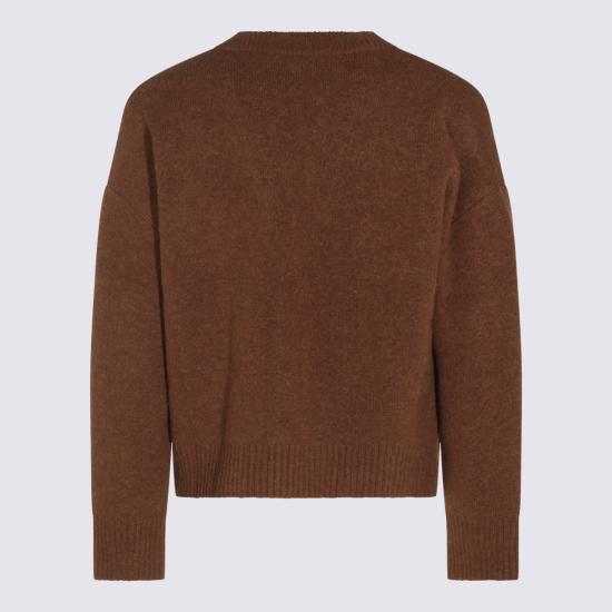 26FW 아미 빅 하트 로고 알파카 니트 가디건 UKC365 KN0135A362 CHOCOLATE - AMI