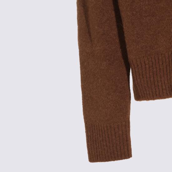 26FW 아미 빅 하트 로고 알파카 니트 가디건 UKC365 KN0135A362 CHOCOLATE - AMI