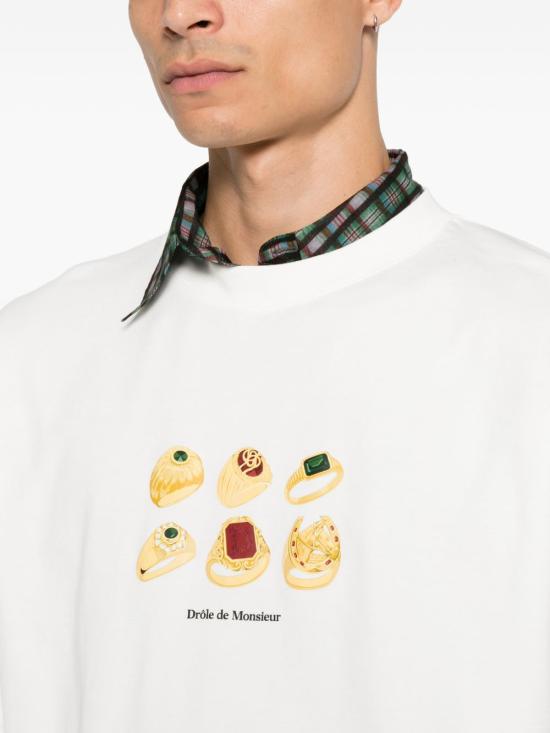 26FW 드롤드무슈 반팔 티셔츠 TS341CO002 OW BIANCO - DROLE DE MONSIEUR