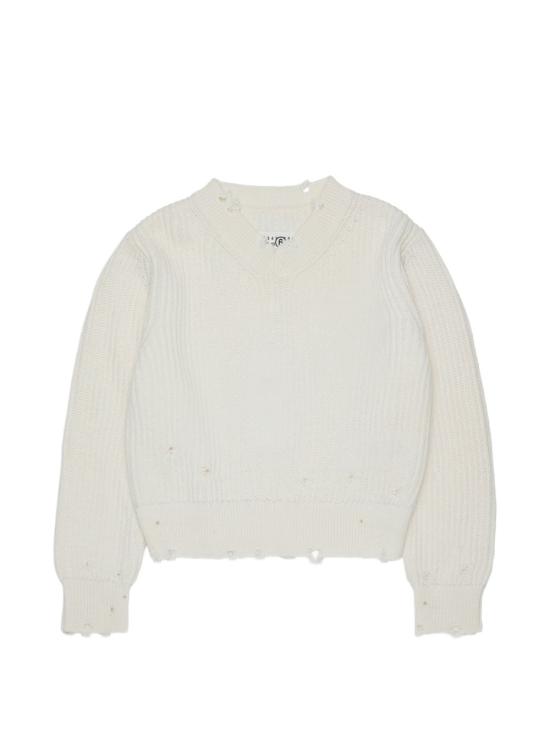 26FW [키즈] MM6 메종마르지엘라 니트/스웻셔츠 M61057MM08W M6101 BIANCO