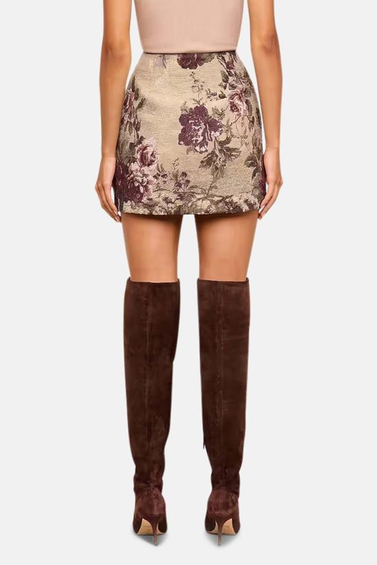  라장스 숏 스커트 3532BTU MULTI LEOPARD TAPESTRY PRINT - L'AGENCE
