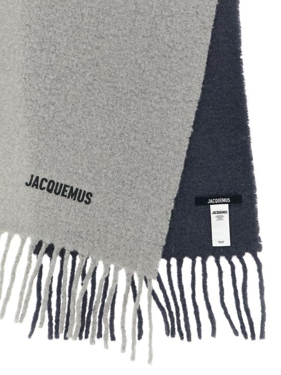 26FW 자크뮈스 머플러/스카프 L 사이즈 스카프 및 풀라드 그레이 - JACQUEMUS