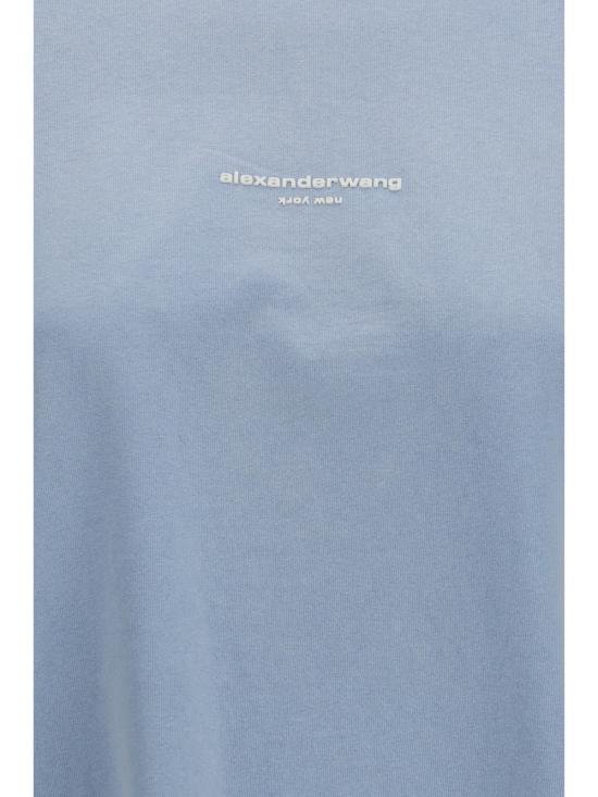  알렉산더 왕 긴팔 티셔츠 로고 롱 슬리브 티셔츠 워시드 스카이 - ALEXANDER WANG