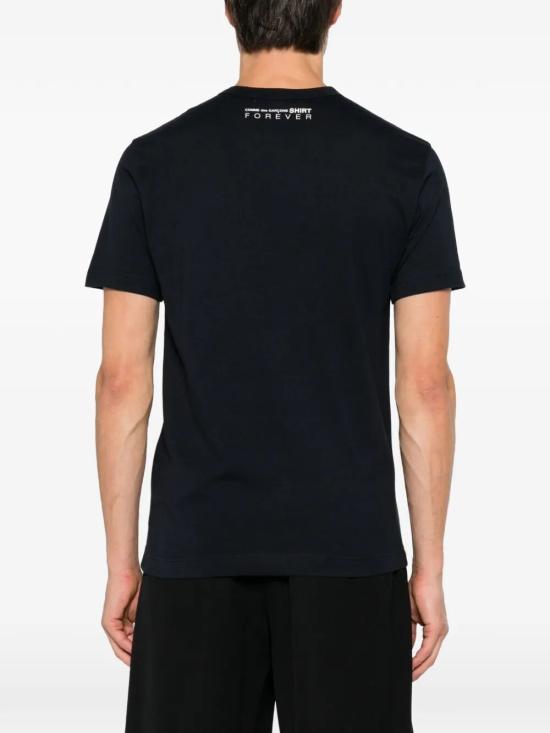 26FW 꼼데가르송 반팔 티셔츠 FZ T004 PER 2 NAVY - COMME DES GARCONS